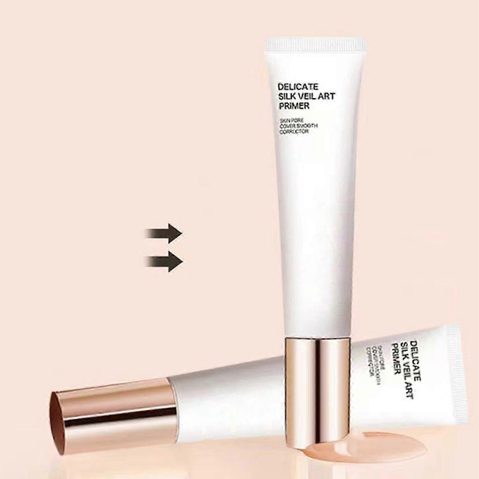 Delicate Silk Veil Art Primer, Skin Pore Cover Smooth Corrector, Primer for Face Before Makeup, Oil Control Invisible Pore Primer Concealer, Lazy Tone