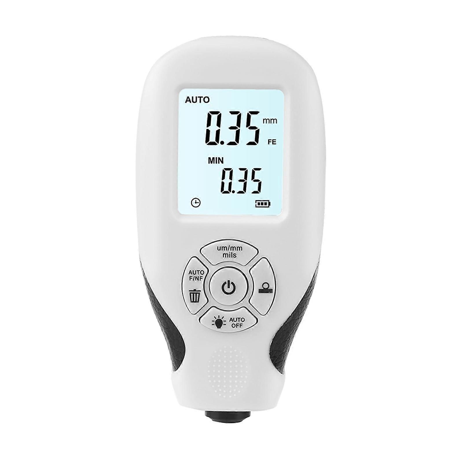 Coating Thickness Gauge, Auto Paint Depth Meter 0-2000 UM, Easy-to-Use Film Thickness Tool, Small White Color