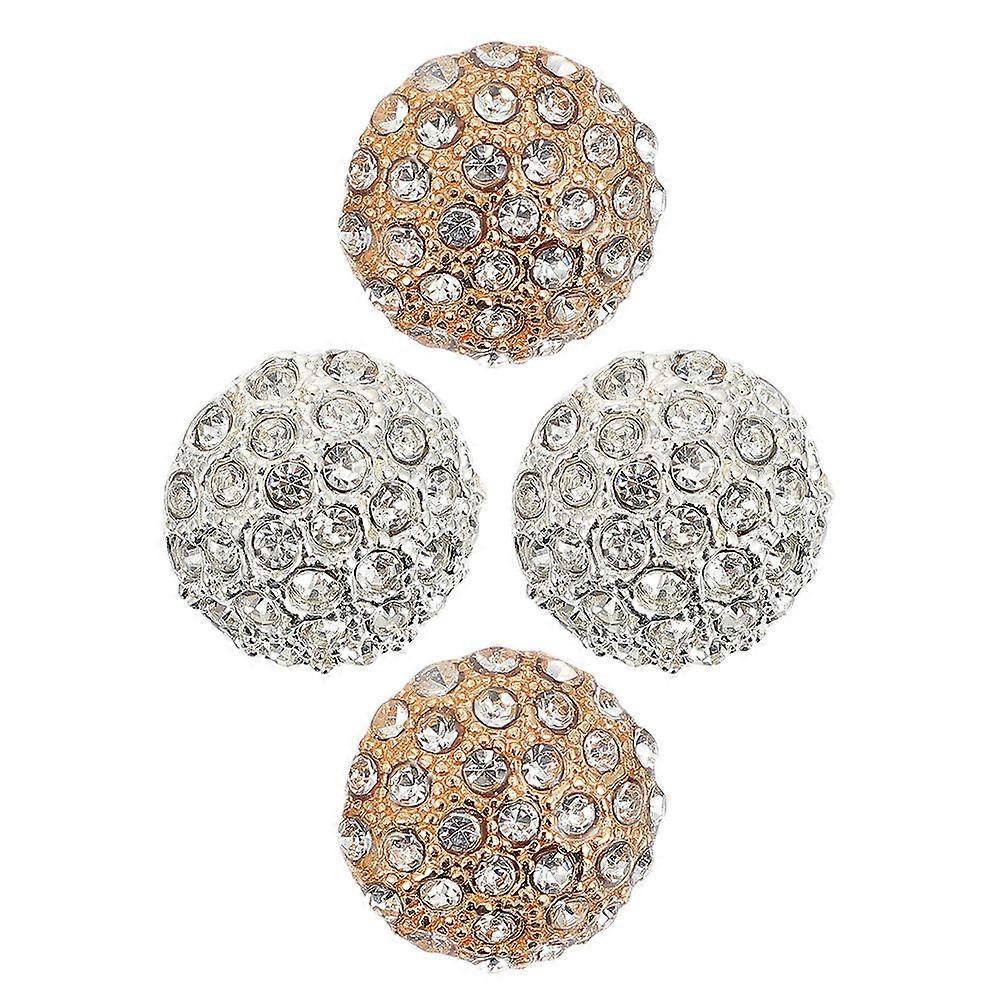 4pcs Rhinestone Decorative Metal Buttons for Sweaters & Coats – Round Sparkling Sewing Buttons for Knitted Garments, Upholstery & DIY Crafts