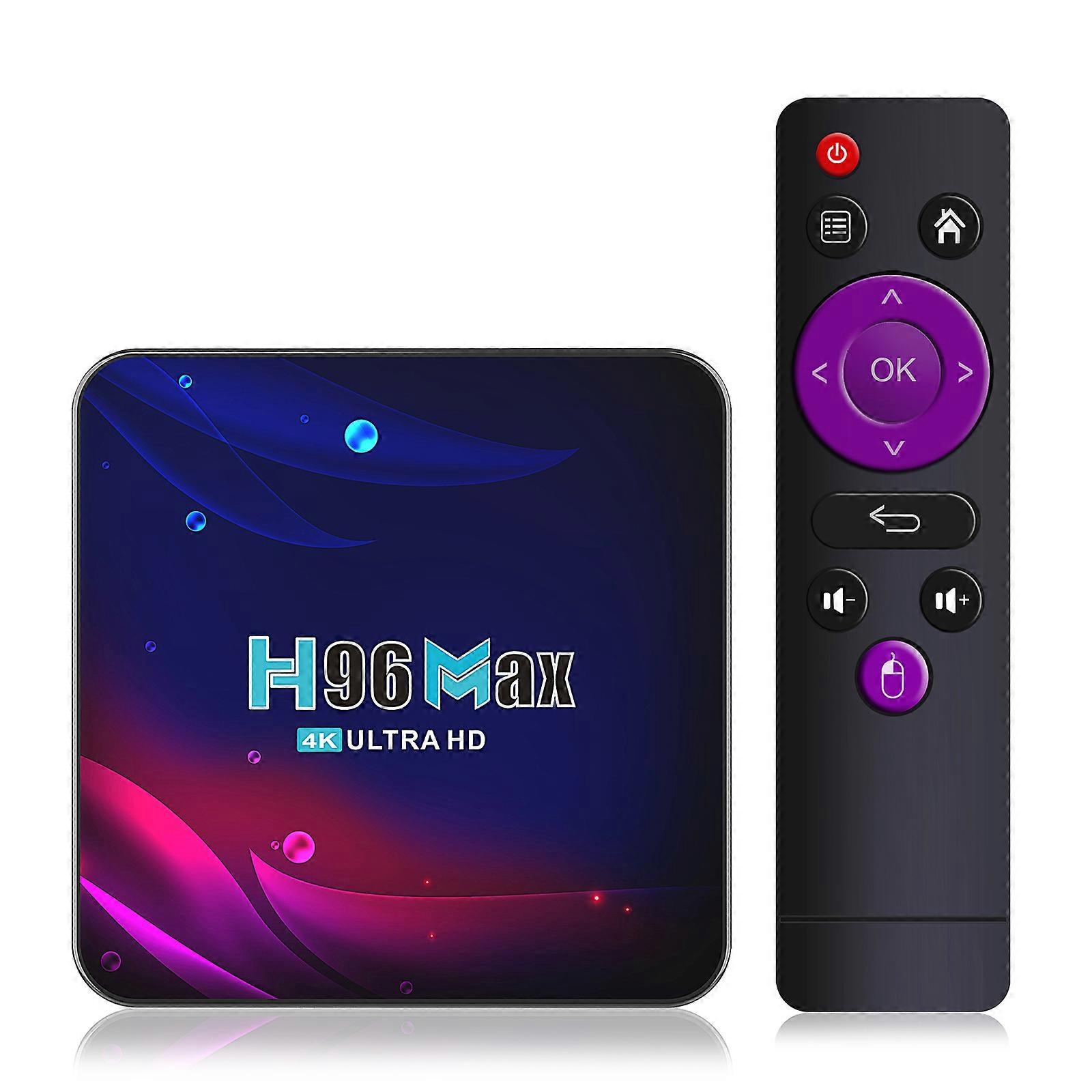 H96 Max V11 Android 11.0 Smart TV Box UHD 4K Media Player RK3318 4GB/64GB 2.4G/5G Dual-band WiFi BT4.0 100M LAN VP9 H.265 Decoding with Remote Control