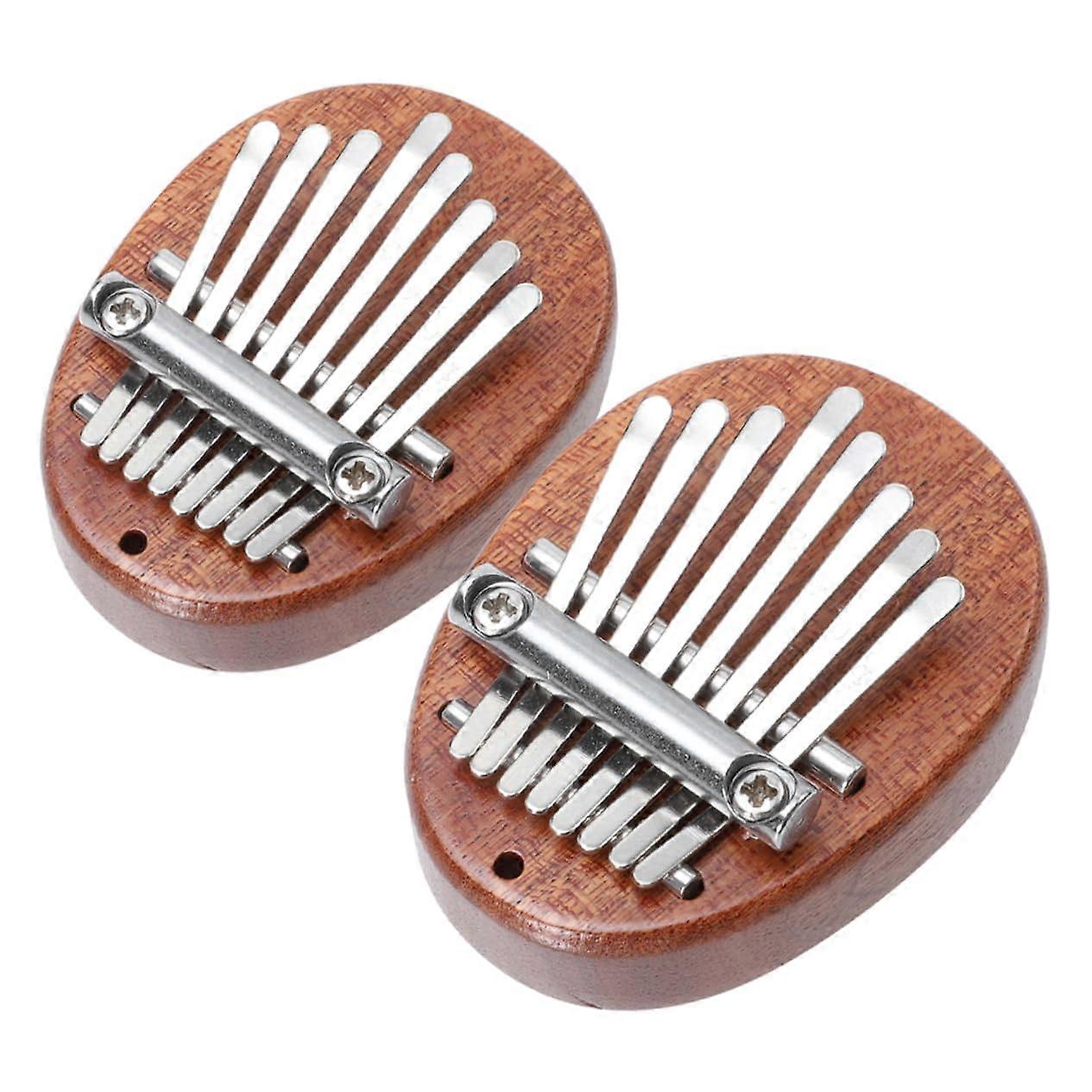 Kalimba Musical Instruments Set, 2 Pieces Mini Kalimba for Beginners, Portable Solid Wood Thumb Piano, Easy to Play