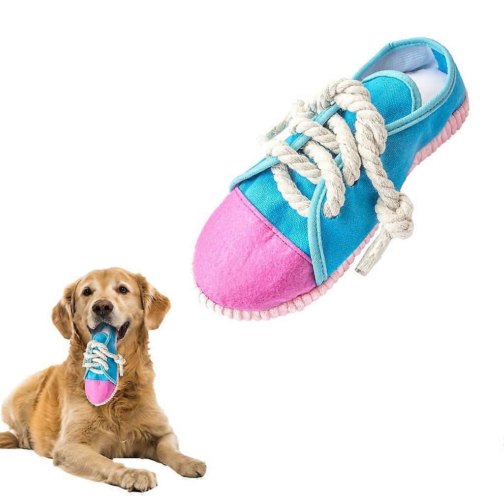 Chew Toys for Dogs, Safe and Squeaky Toy, Mini Sneakers, Shoes Toy for Puppies, Small Medium Dogs, Birds, Guinea Pigs and Small Animals, Blue