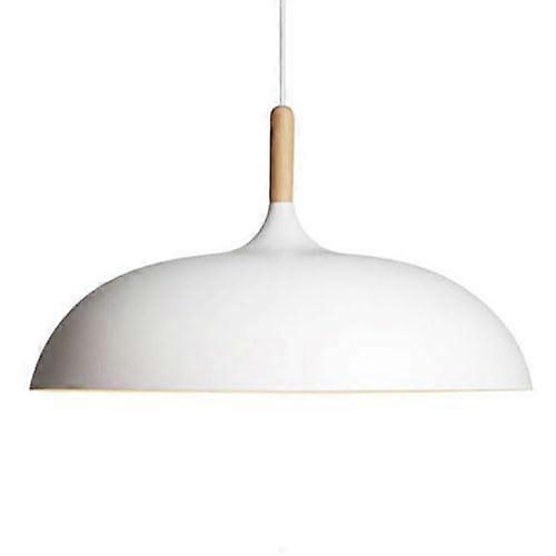 Creative Pot Lid Shaped Metal Chandelier, E27 Single Head Pendant Light, 45cm White Ceiling Lamp for Bedroom Dining Room Bar Decor