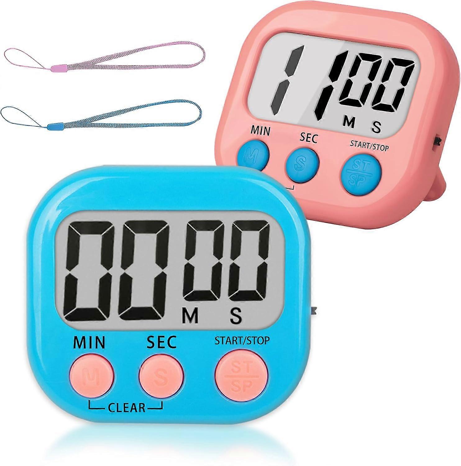 Classroom Timer for Kids Teachers 2 Pack Digital Timers,Blue+Pink