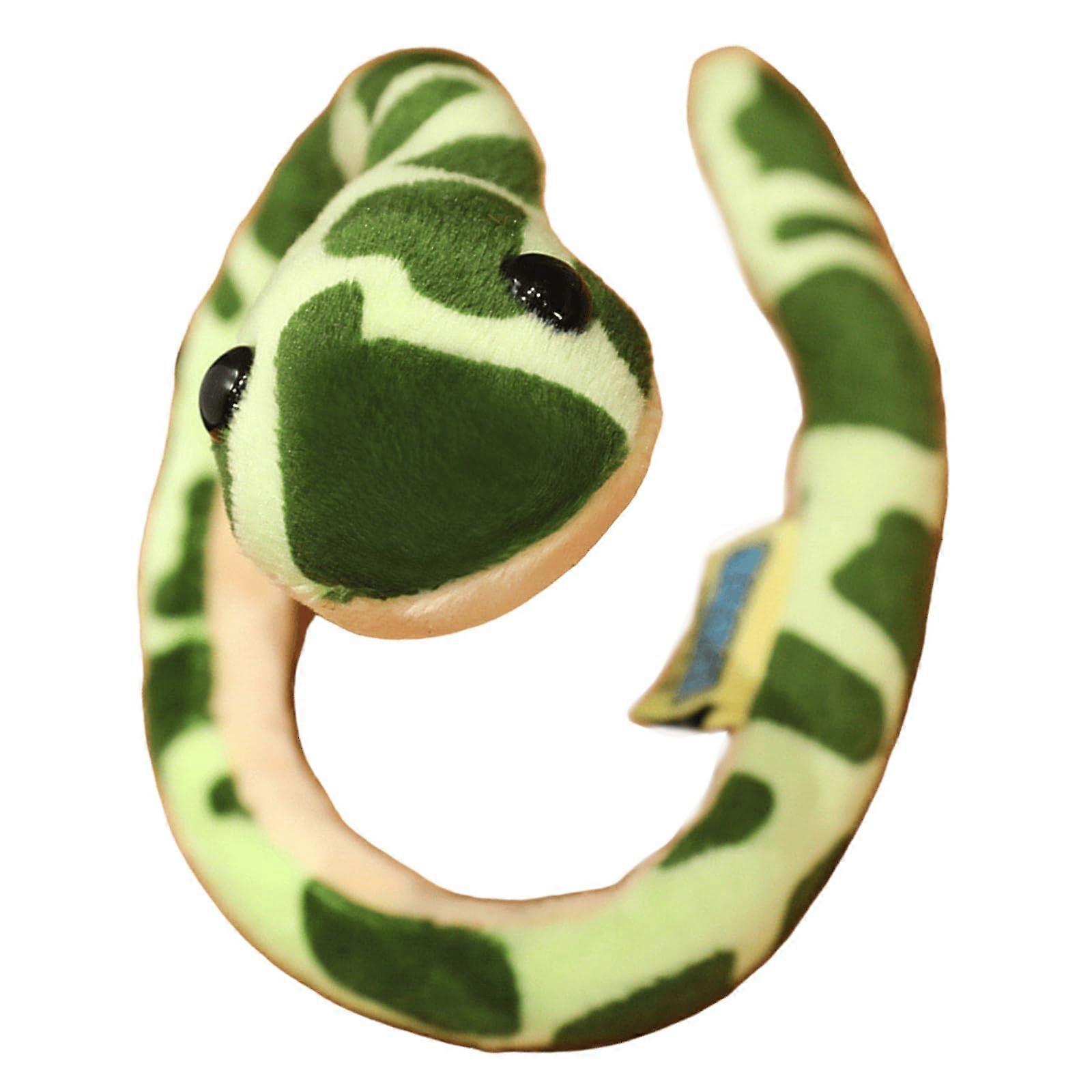 Cartoon Snake Toy Plush, Green Flower Design, Funny Cuddly Decorative Cushion, Chinese New Year Party Gift