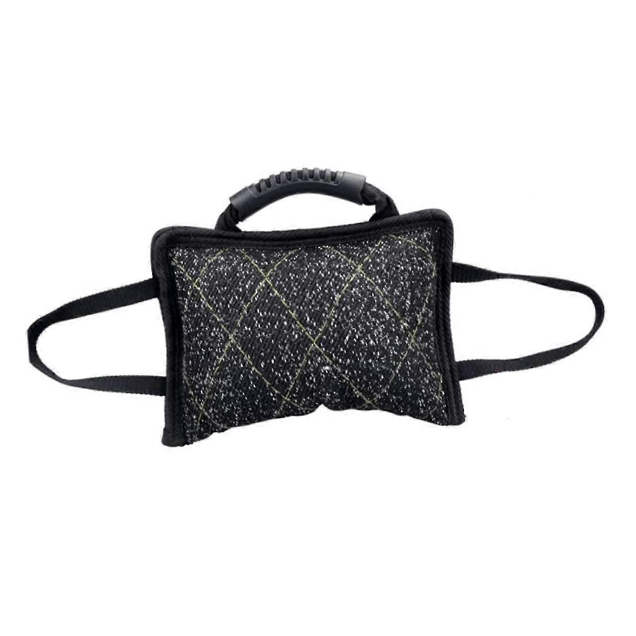 Jute dog bite toy 3handle tearresistant toy cushion interactive chew toy for pet training