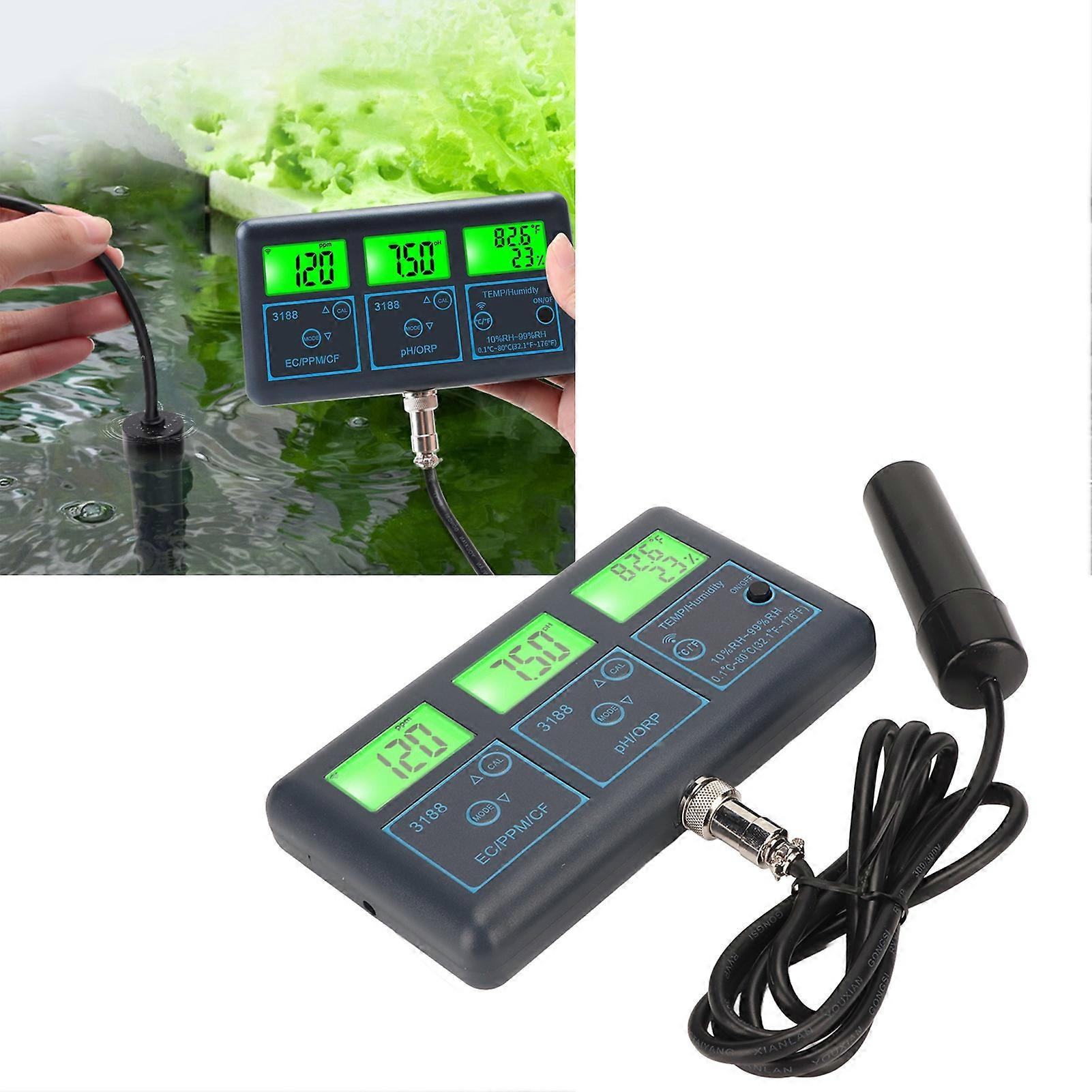 7 in 1 Water Quality Monitor Wifi for Tuya PH TDS ORP CF EC Temperature Humidity for Aquariums Hydroponics