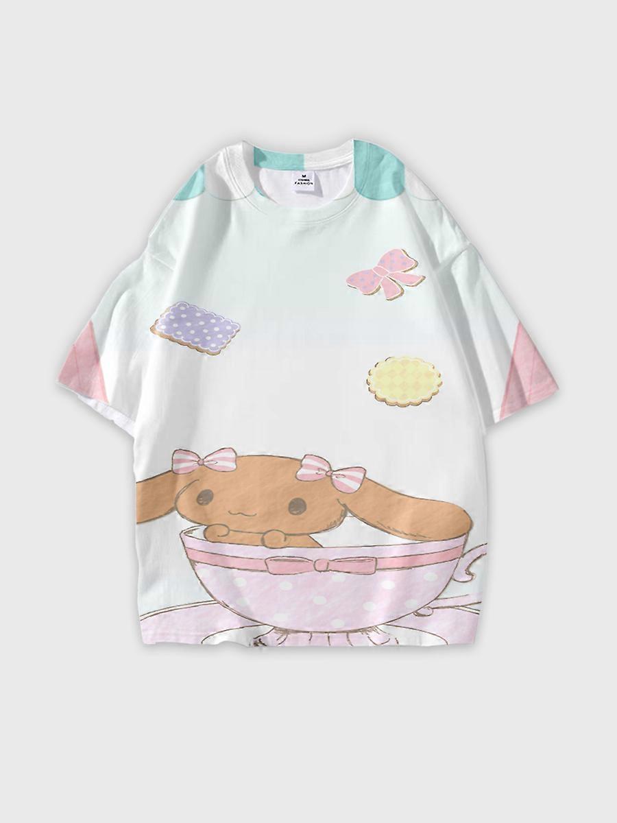 T-shirt round neck Role Pattern loose short sleeve JW849