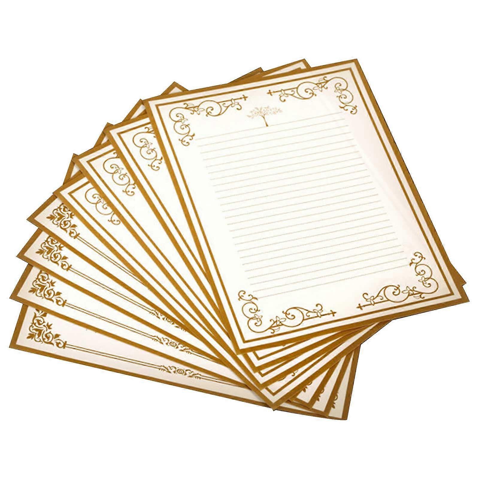 8 Blatt Retro Briefpapier Set für Vintage Einladungen, Scrapbooking, Gothic Kalligraphie – Druckerfreundliches Design