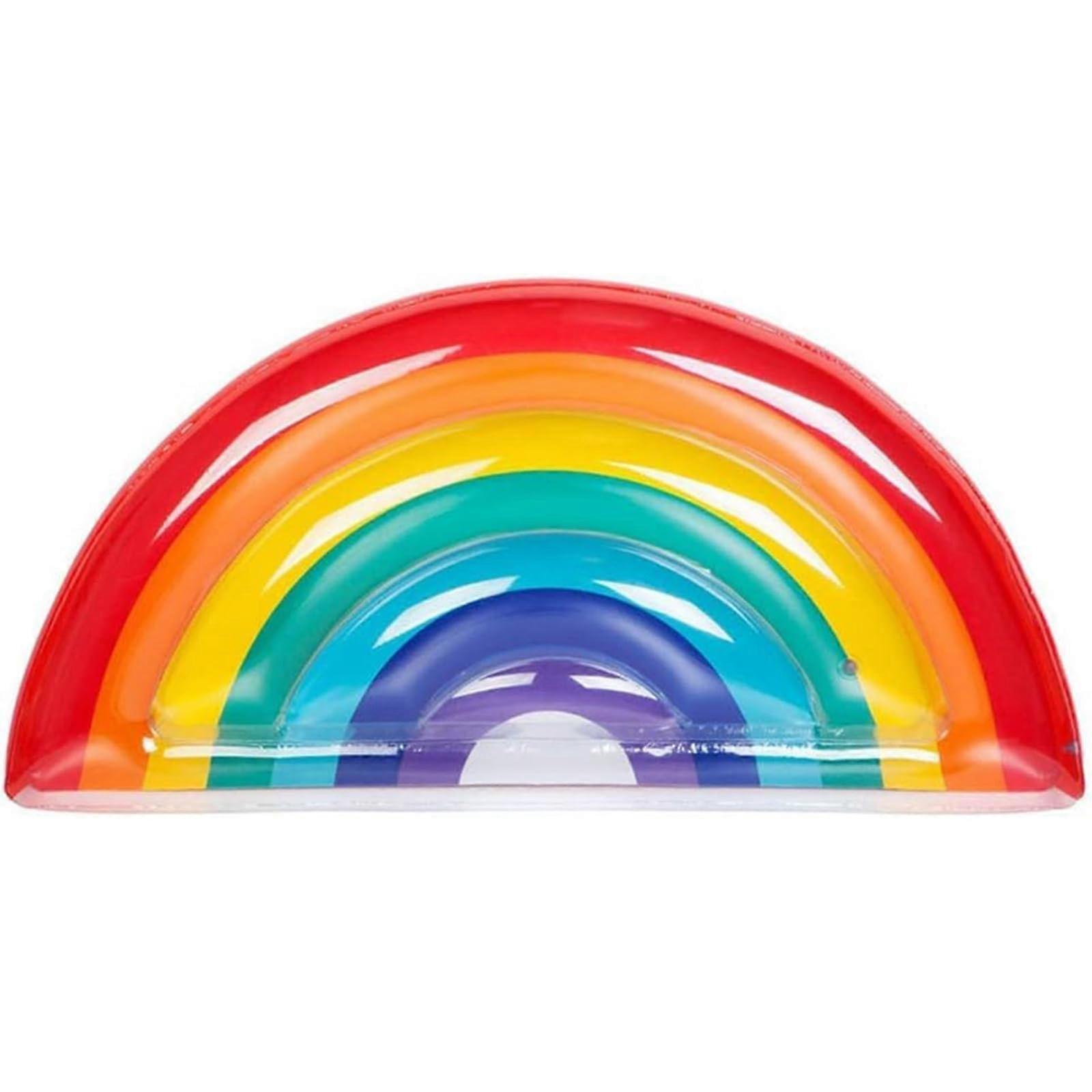 Rainbow Floating Row for Adults 12 People Inflatable Pool Float 180 x 90 cm Pool Float Raft Lounge Including Electric Pump