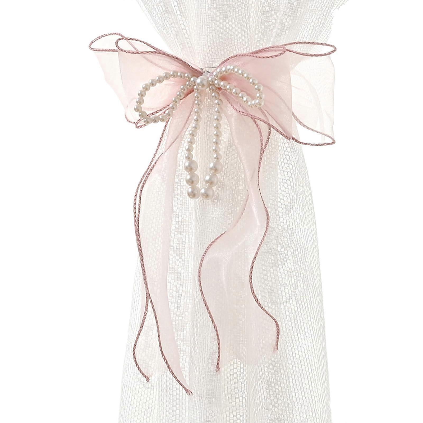 Set of 2 Charme Butterfly Bowknot Curtain Holdbacks with Beads for a Touch of Elegance for Offices'