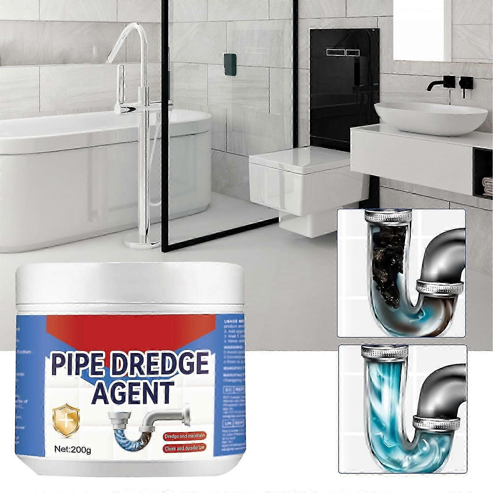Kraftig rørmuddermiddel, vask og avløpsrenser, rørmudder, pulvermiddel for mudring av kjøkkentoalettrørledninger, 200g