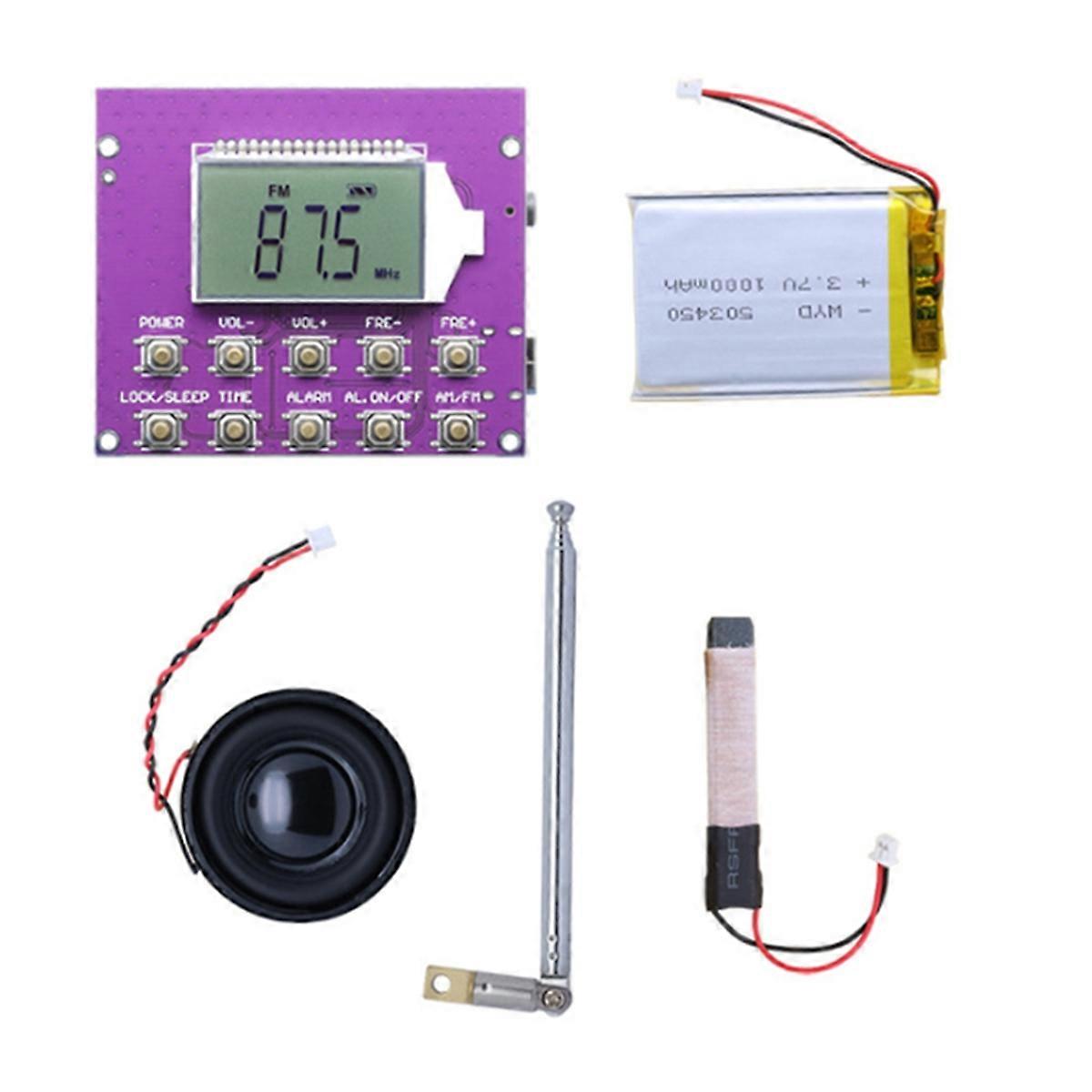 87-108MHz DIY Electronic Kits Wireless Stereo Receiver Module PCB Digital Stereo Board Module Digital Radio LCD Display