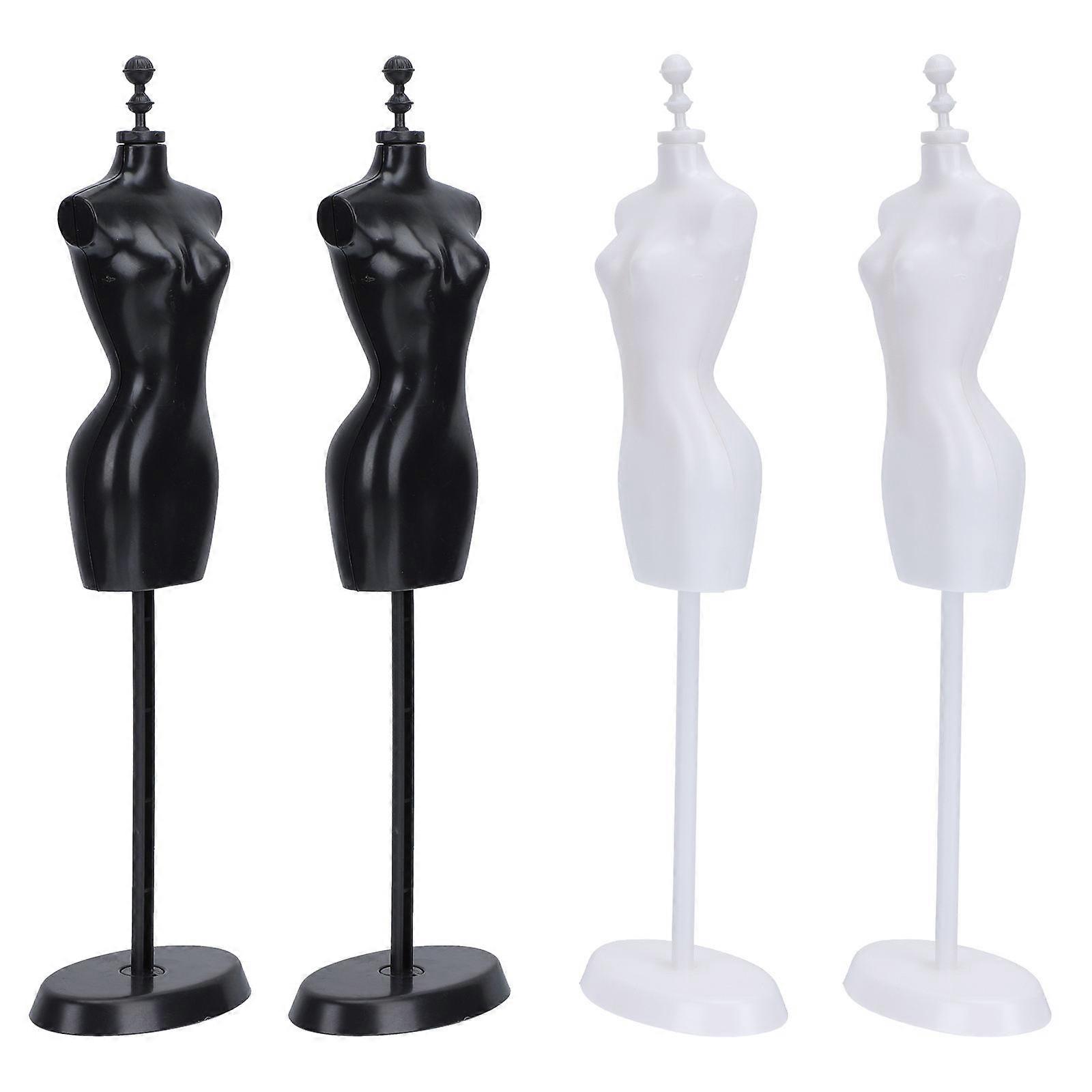 Clothing Display Mannequin Cute Model Stands Playtime Activity White 4Pcs