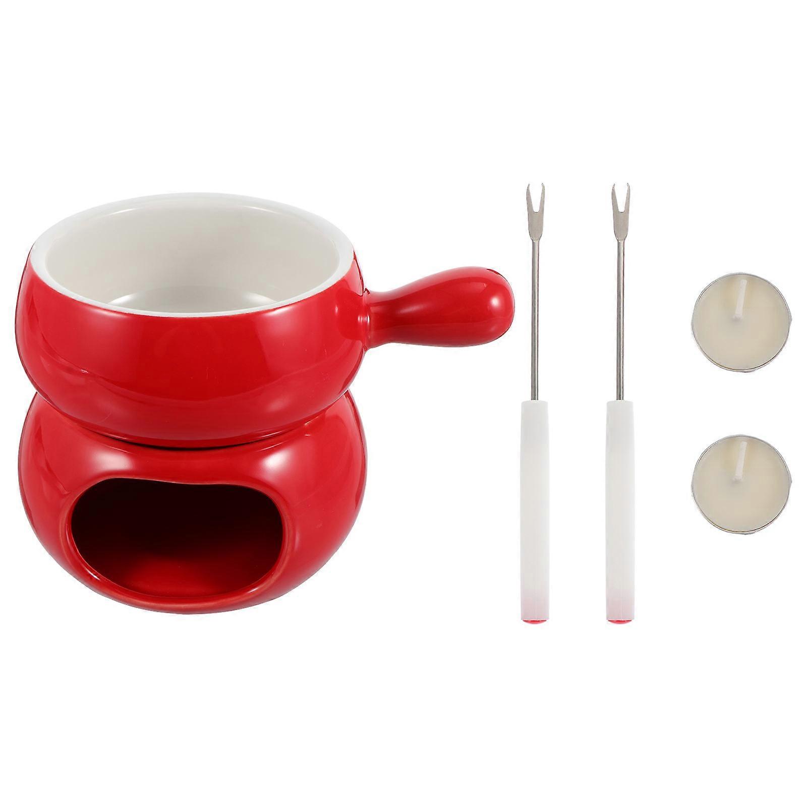1 set of Chocolate Melting Pot Creative Chocolate Fondue Ceramic Cheese Melting Pot
