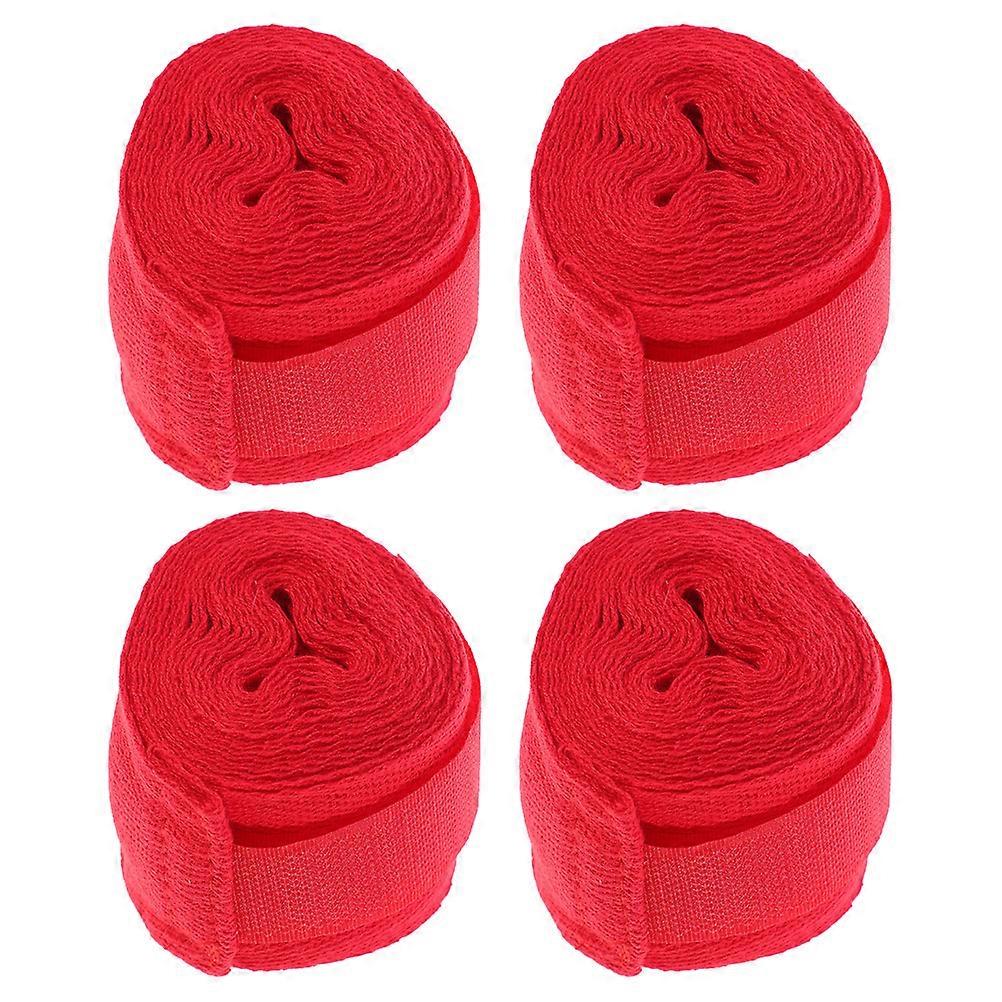 Boxing Wraps Hand Protective Strap for Protection Use 4 Rolls Red Cotton