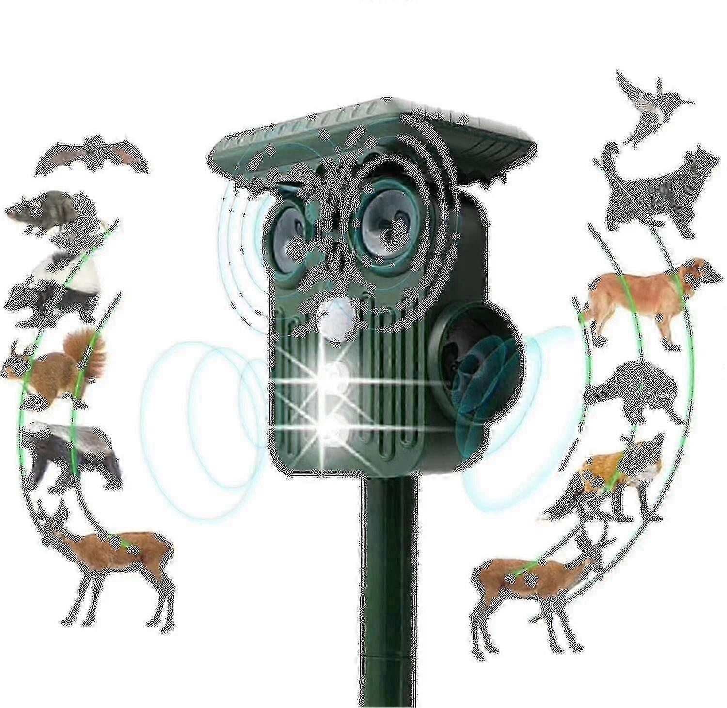 Ultrasonic Solar Deer Repeller - 5 Adjustable Modes - Get Rid Of Deer In 48 Hours