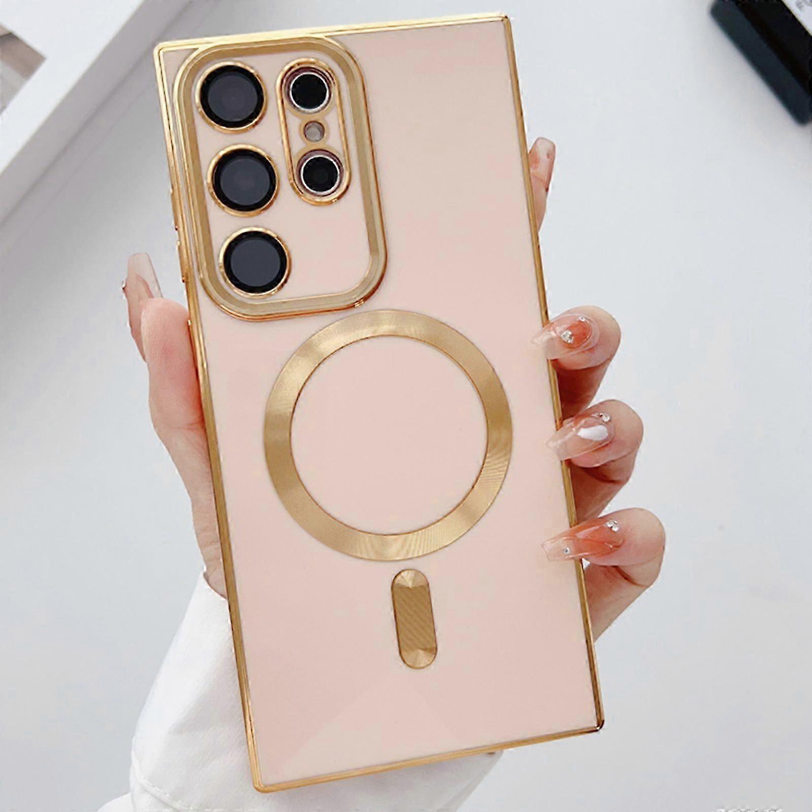 لحقيبة مغناطيسية سامسونج جالاكسي S24 مع واقي عدسة الكاميرا ، حافظة مغناطيسية حماية كاملة طلاء مضاد للخدش غطاء حالة نحيف