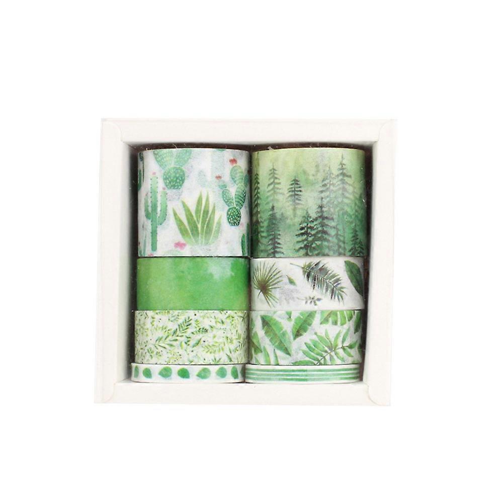 Scrapbook Supplies Adhesive Tape Decorative Diy Sticky Scrapbooking Crafts Gift Wrapping Green 0.5 X 3 X 300Cm No Residue Square Shape 6Pcs