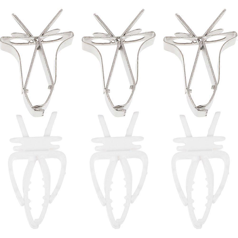 Parrot Feeding Clamp Bird Cage Food Holders Assorted Color 5.5X3X1.5CM Easy Installation 6Pcs