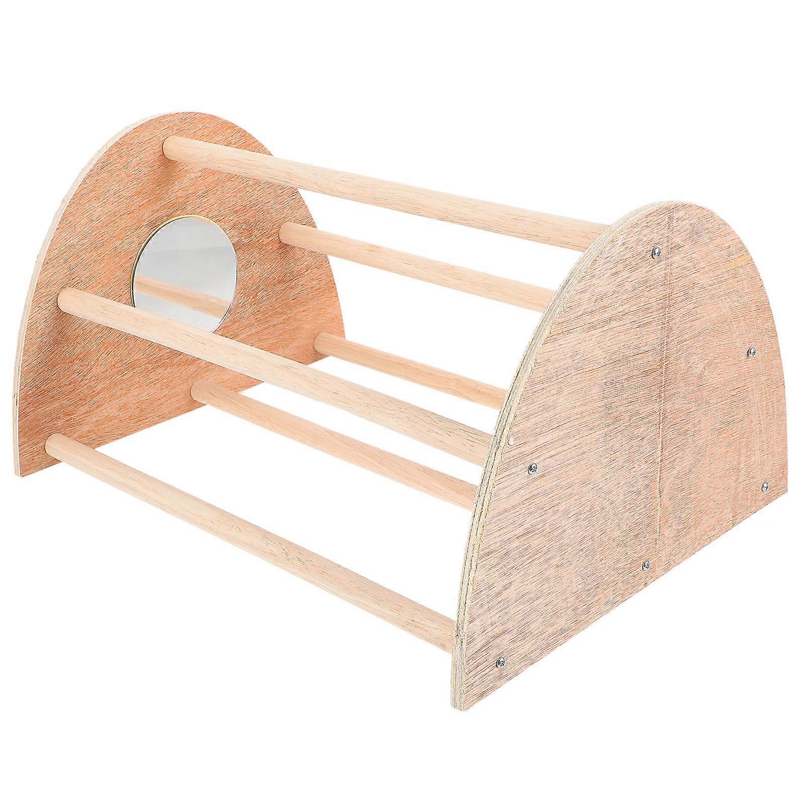 Natural Wood Bird Stand Rectangular Chicken Perch Toy For Coop Pet Owners Entertainment 1Set
