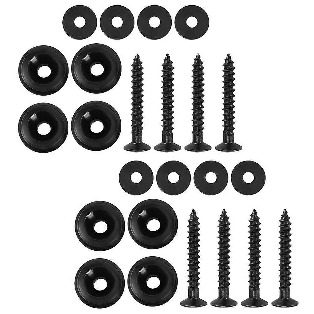 Durable Black Guitar Strap Locks Set for Easy Installation and Secure Attachment, Metal Material, 8pcs
