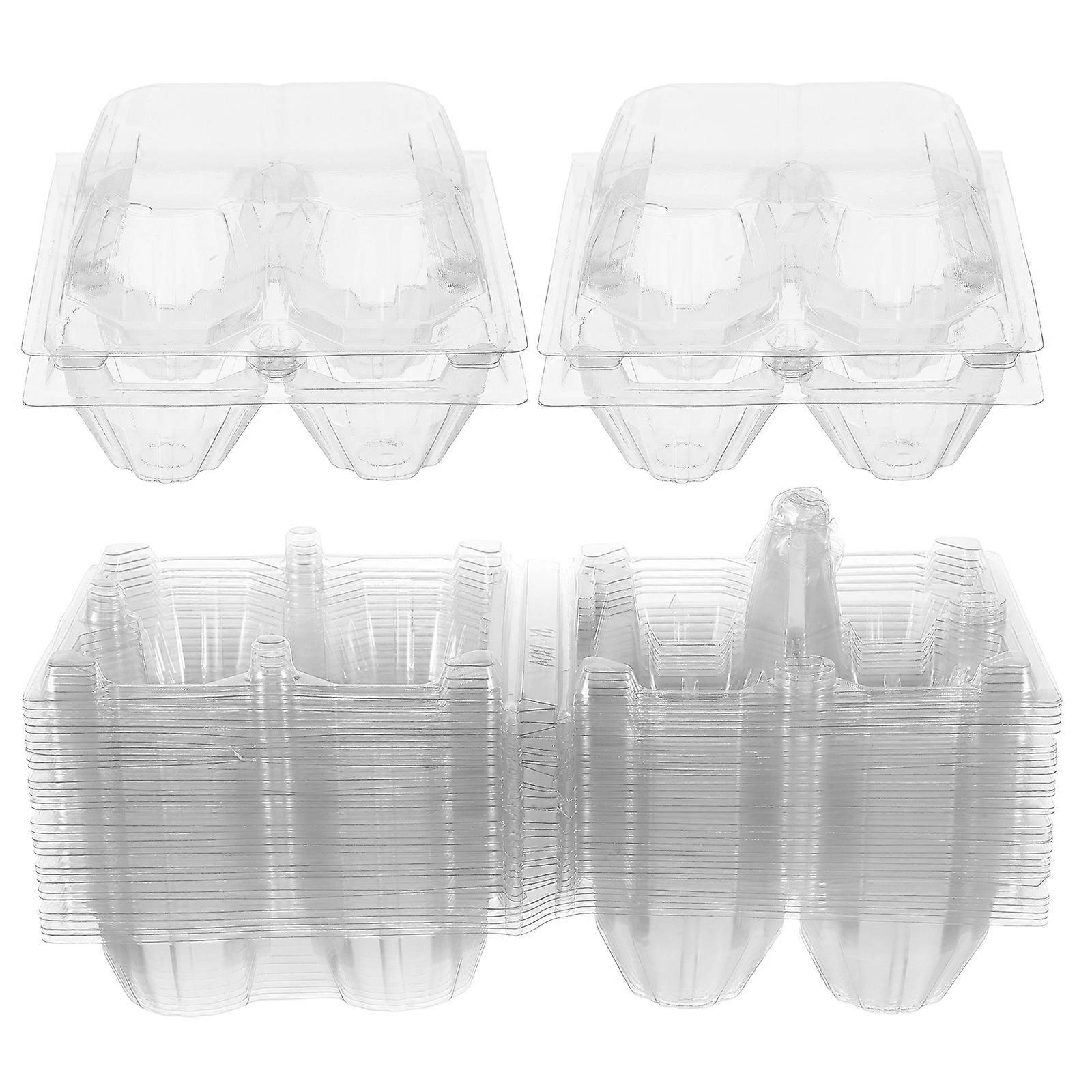 Plastic Egg Cartons Reusable Egg Crate Transportation 4 Grids Square 30Pcs