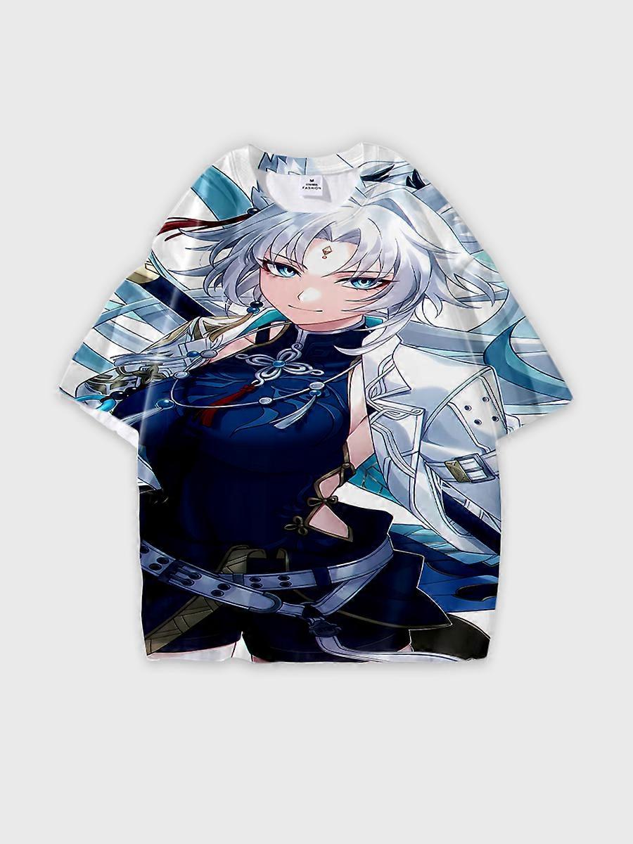 T-shirt round neck Role Pattern loose short sleeve C544