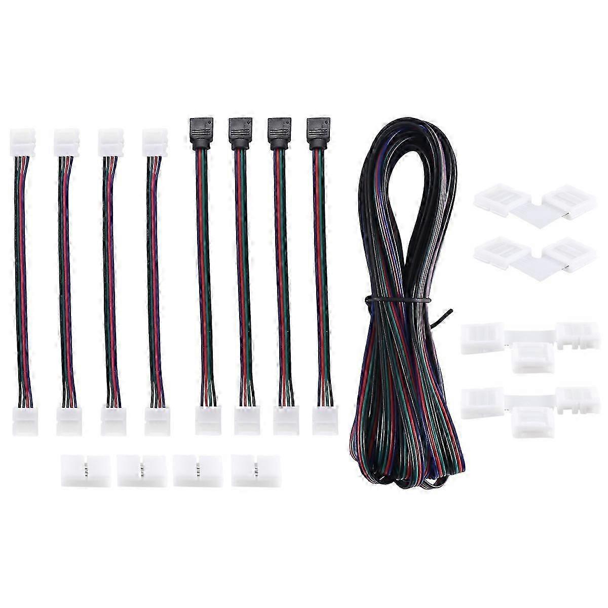 16.4FT(5M) 4-Pin RGB LED Strip Extension Cable,LED Strips Connectors Kits for 5050 Flexible RGB LED