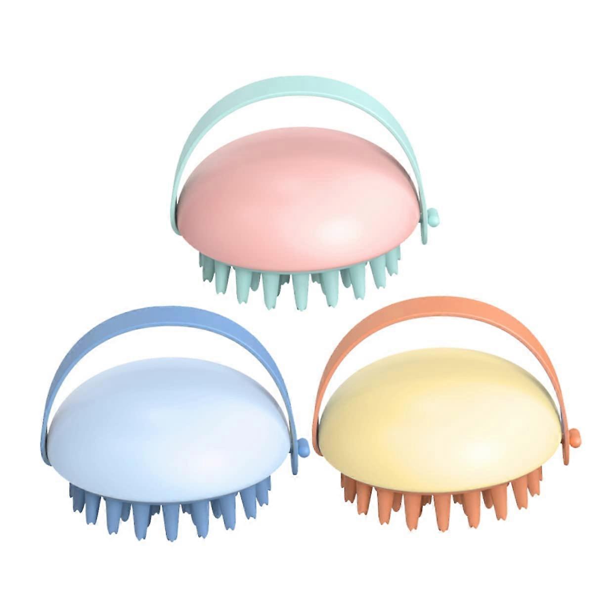 1 Set Scalp Massage Combs for Hair Washing, Flexible TPR for Effective Massage, Dry and Wet Use, 3 Pieces