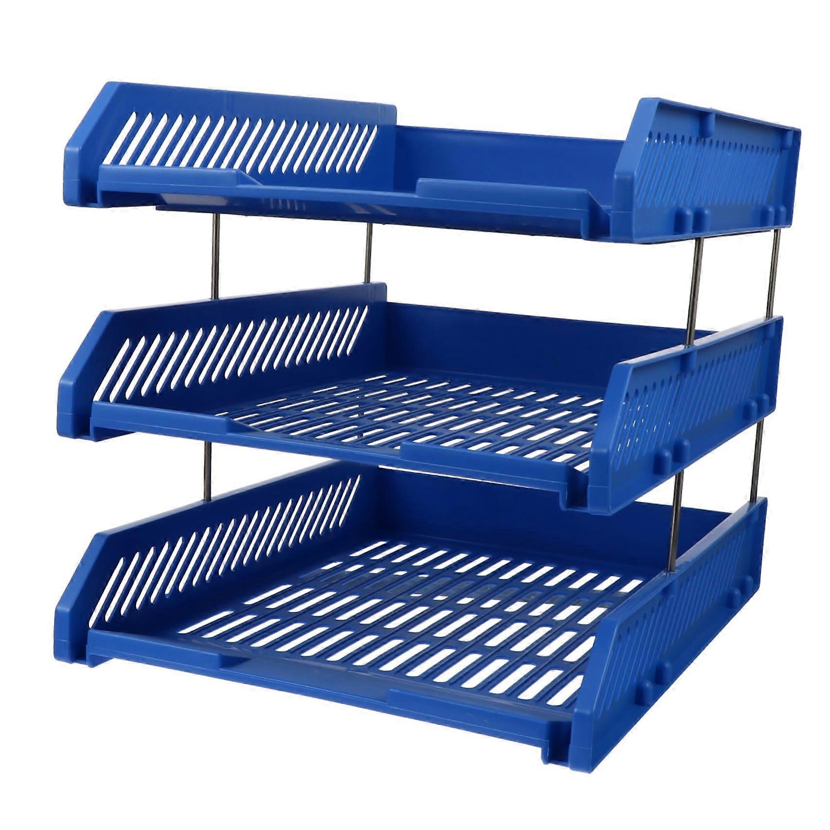 1piece tiered document organizer made of sturdy material for desk filing system, efficient storage for bills, magazines, and documents.