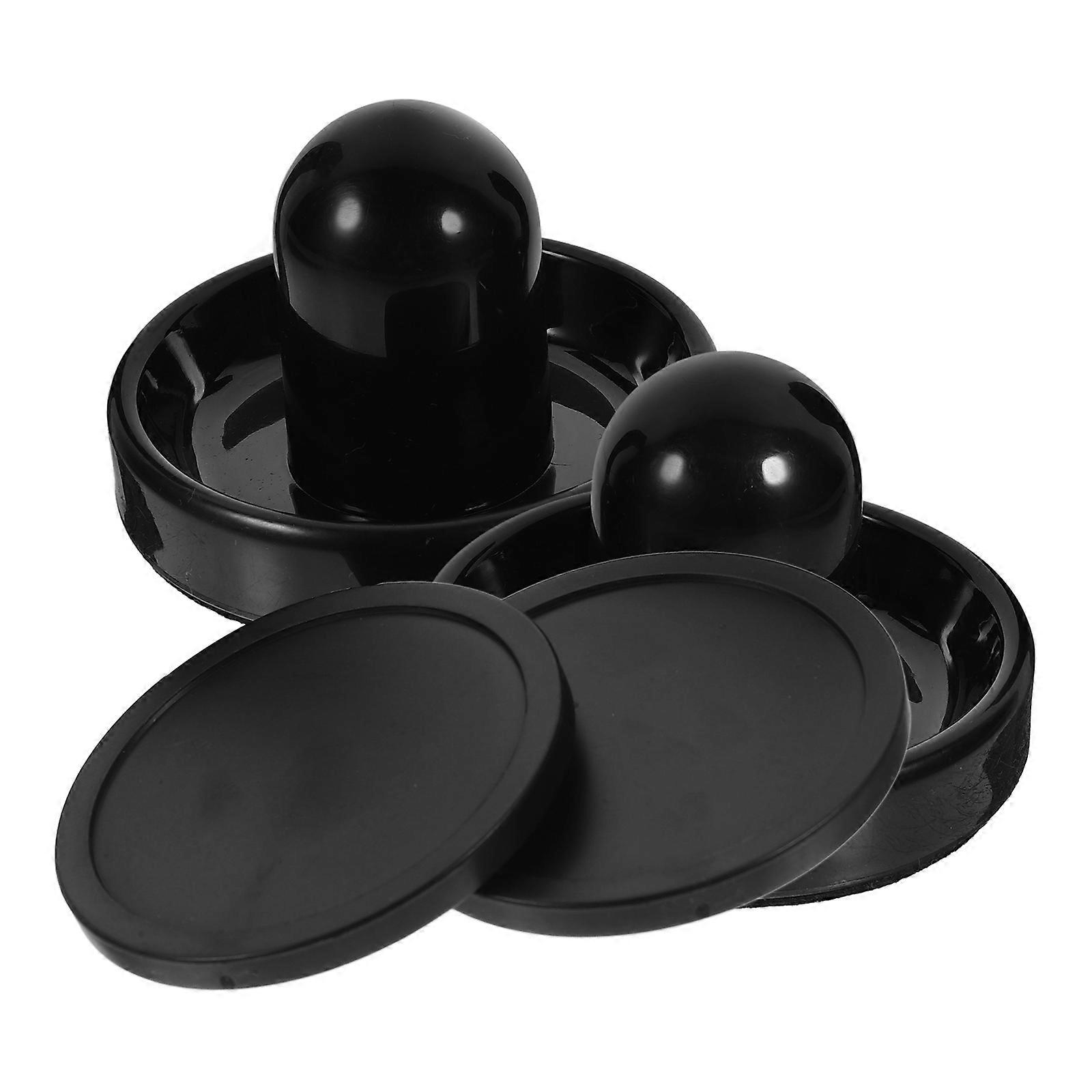 Black ABS Tabletop Hockey Paddles and Pucks for Party Fun Lightweight Easy to Set