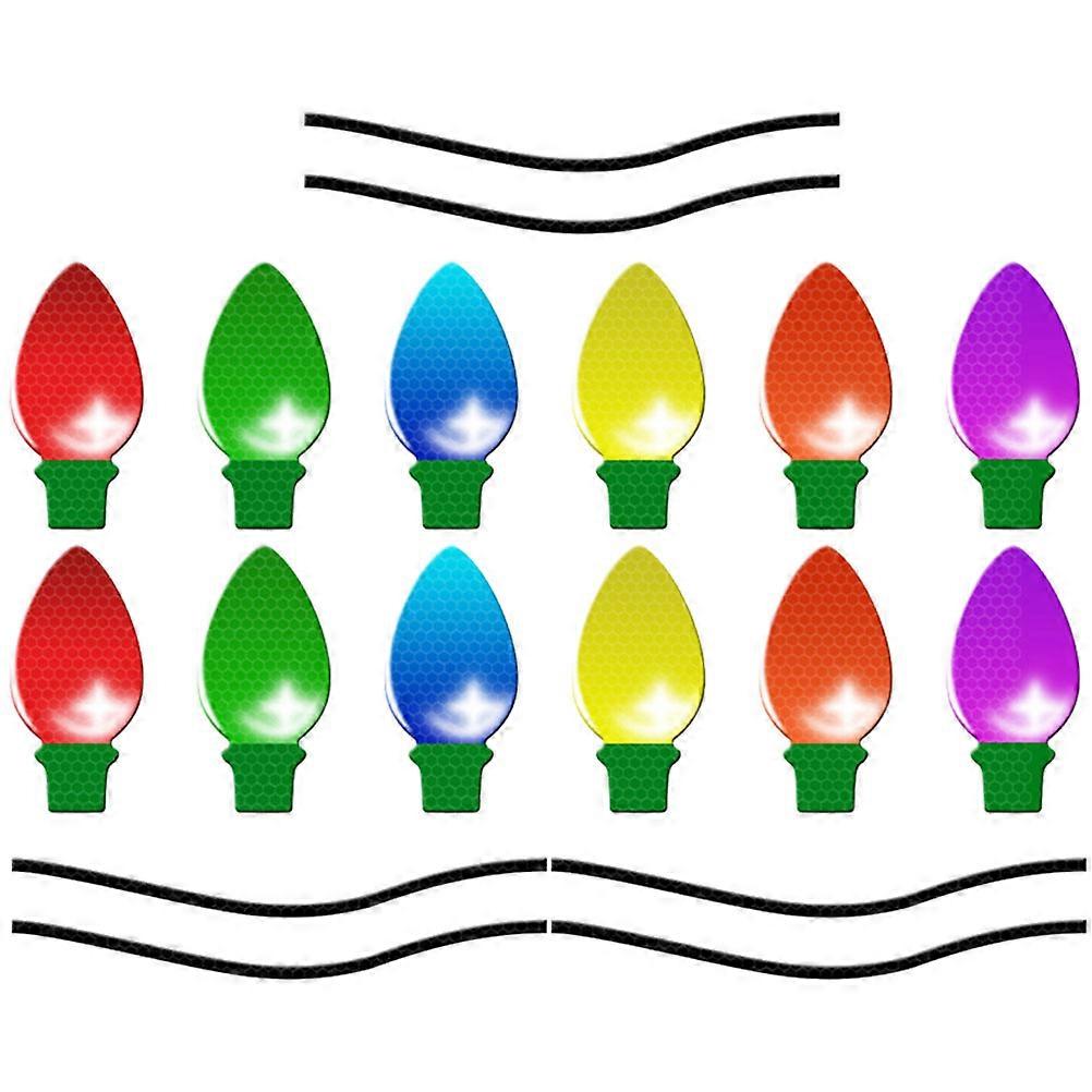 Magnetic Reflective Bulb Stickers Set – Weather Resistant, Strong Hold for Car, Garden, Wall & Garage Decor
