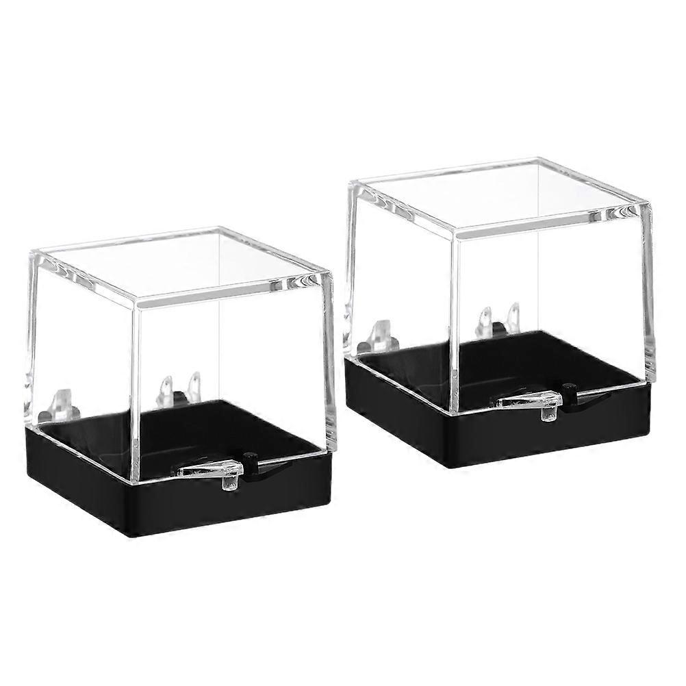 Collection Display Case Square Bead Organizer Transparent Storage Box Craft Projects Collectors 2Pcs