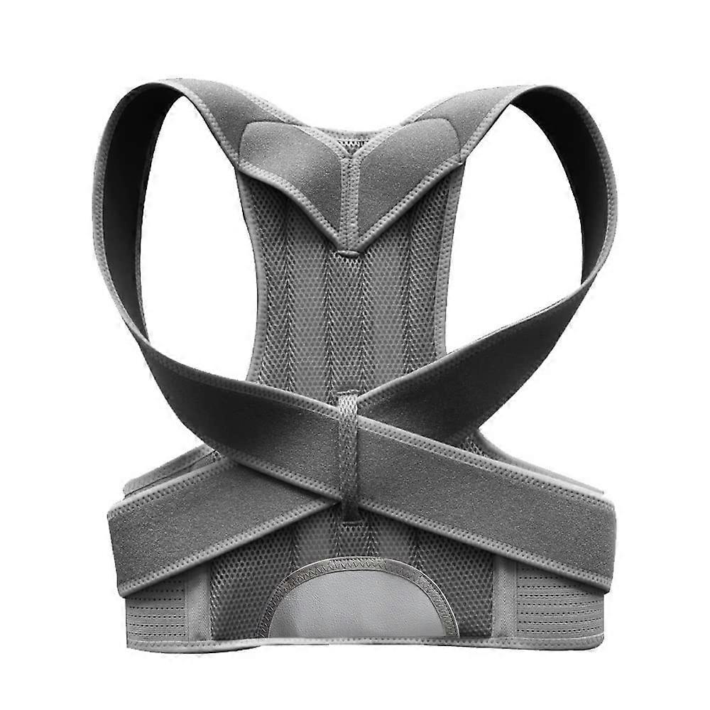 Fully Adjustable Posture Corrector For Men And Women, Neck/Shoulder/Lumbar Support, Humpback Correction, Style B Gray L