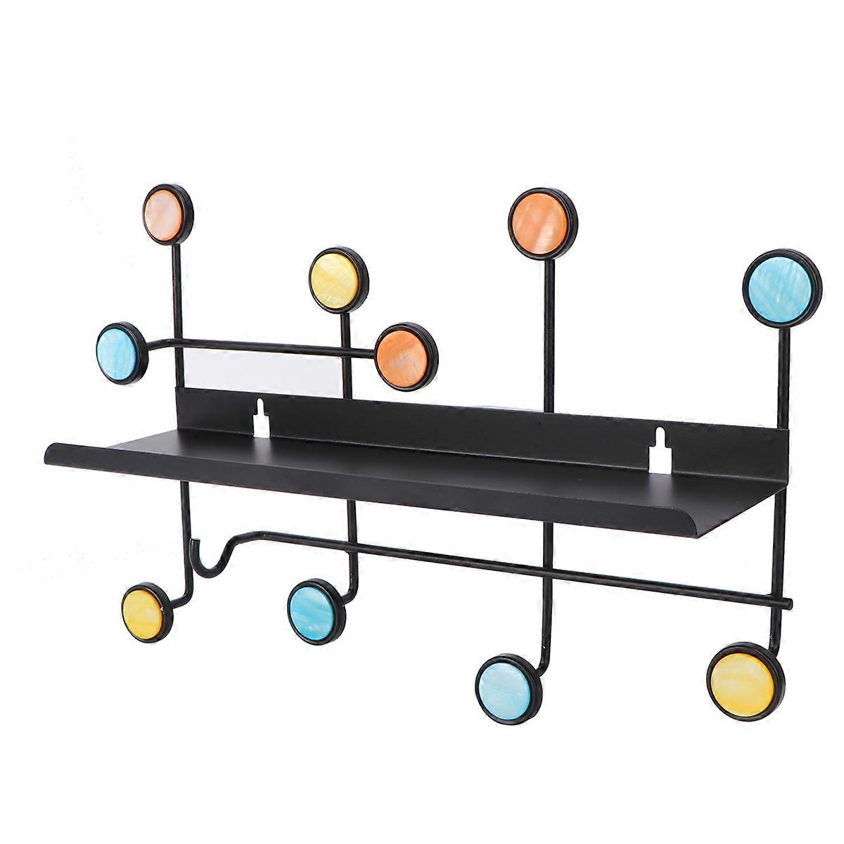 Iron Art Clapboard Storage Rack for Items Holding 1Pcs Black Metal Wall Hanging