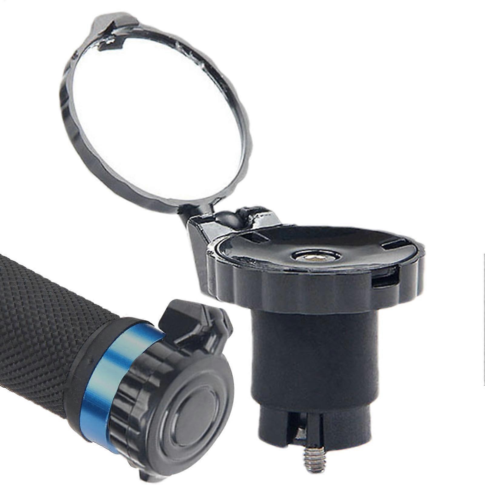 Handlebar Mirror for Road Bikes - Lightweight Convex Reflector Rear View Mirror, 360 Degree Rotatable Bicycle Handlebar Plugs