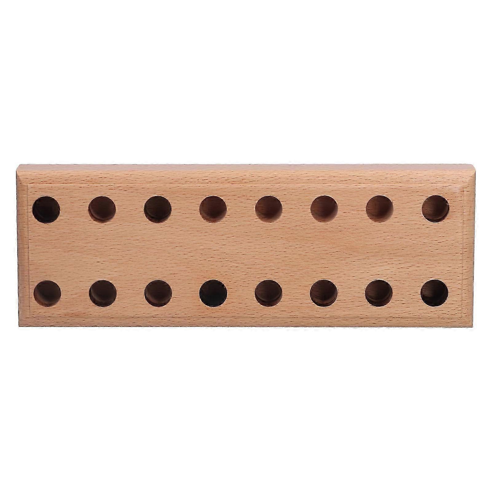 Wooden Cutter Holder Rack with 16 Holes for Storage and Display Stand Base