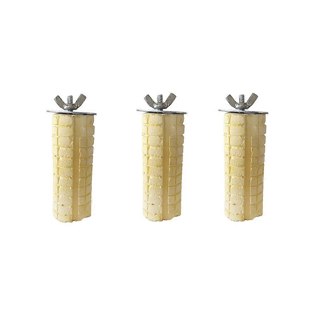 Budgie Toys For Chewing 3Pcs Parrot Stone Grinding Stick Suitable For Birds Cage Enrichment Durable Yellow