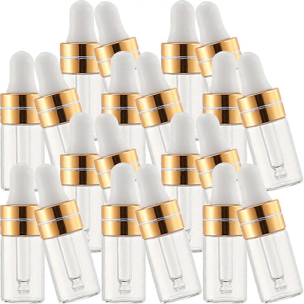 20pcs Transparent Glass Dropper Bottles, Refillable Leak Proof Mini Containers for Essential Oils, Perfumes and Liquids, Compact Travel Size