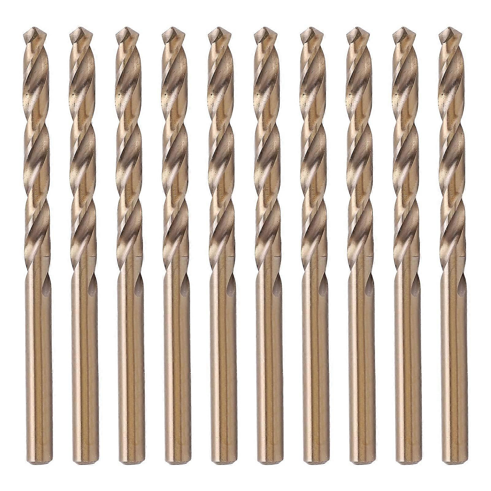 High-Speed Steel Twist Drill Bits Set 10pcs 5.2mm Straight Shank Metal Drilling Tools Kit
