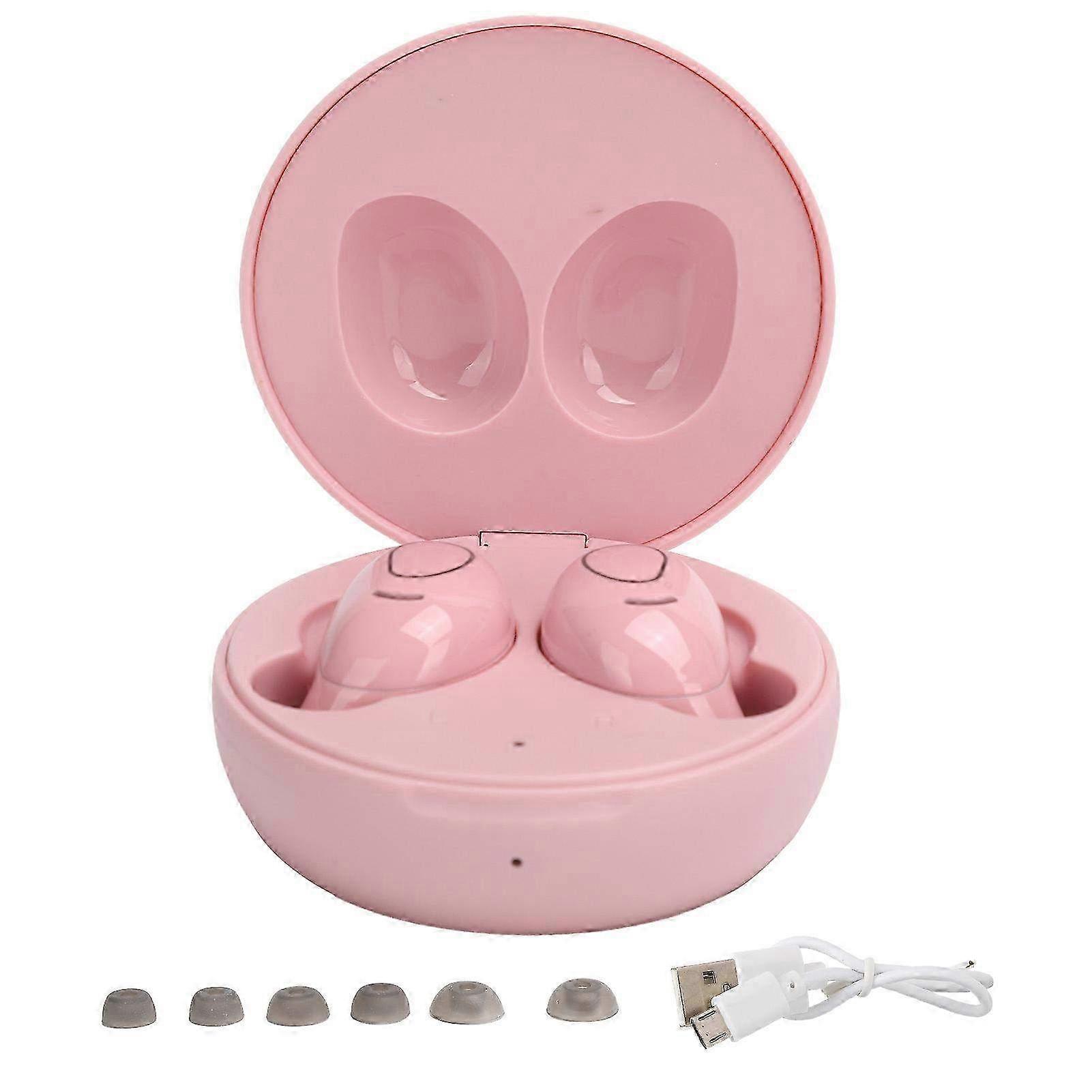 Mini TWS Bluetooth Wireless Earbuds with Stereo Sound - Touch Control Noise Reduction Earphones in Pink Color