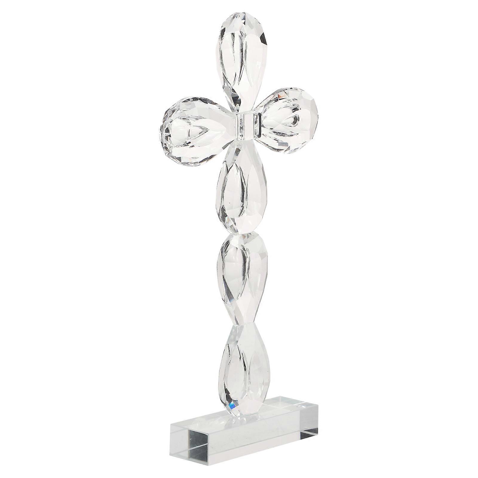 Crystal Cross Table Decor Cross Figurine Craft Decoration