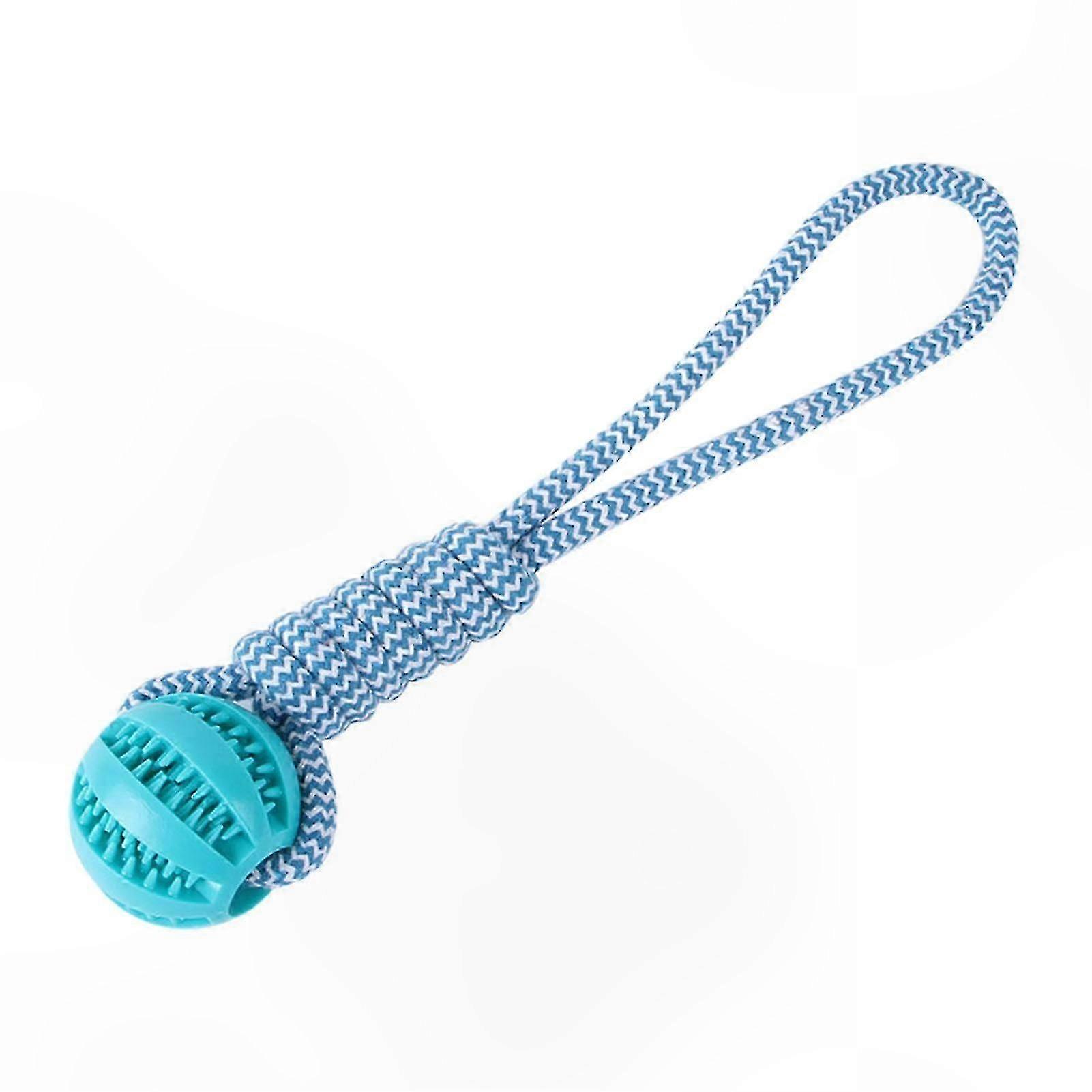 Rubber Ball Dog Chew Toy with Rope - Durable Bite-Resistant Teeth Cleaning Toy for Pets