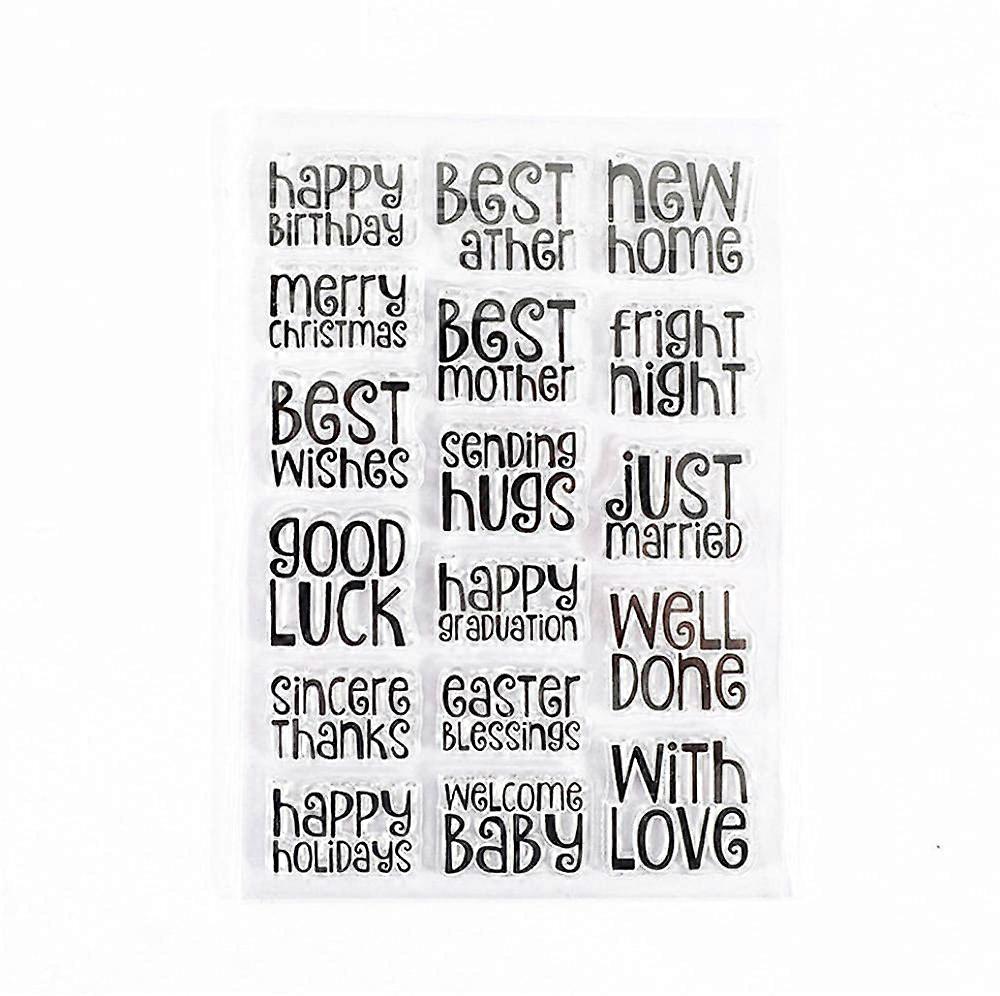 Clear Silicone Stamp Sheet Fireworks Numbers Butterfly Flowers Leaves Music Notes