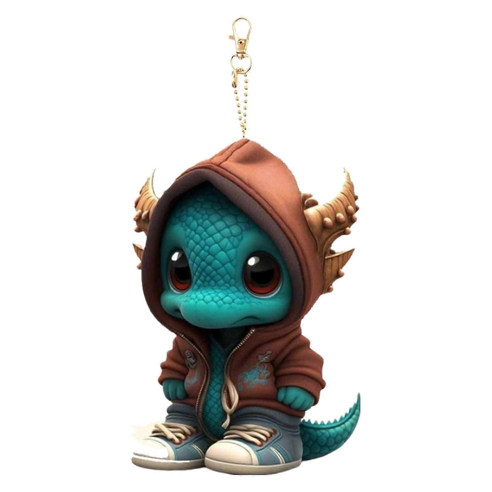 Dragon Keyring | 2023 Resin Craft Cool 2D Cute Dragon Keychain | Collectible Halloween Home Office Desk Bag Decor