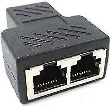Ethernet 1 to 2 Splitter Adapter, Network Splitter Adapter, LAN Splitter 2 Female to 2 Female Ports CAT 5/CAT 6 Ethernet Extension Socket Connector 8P