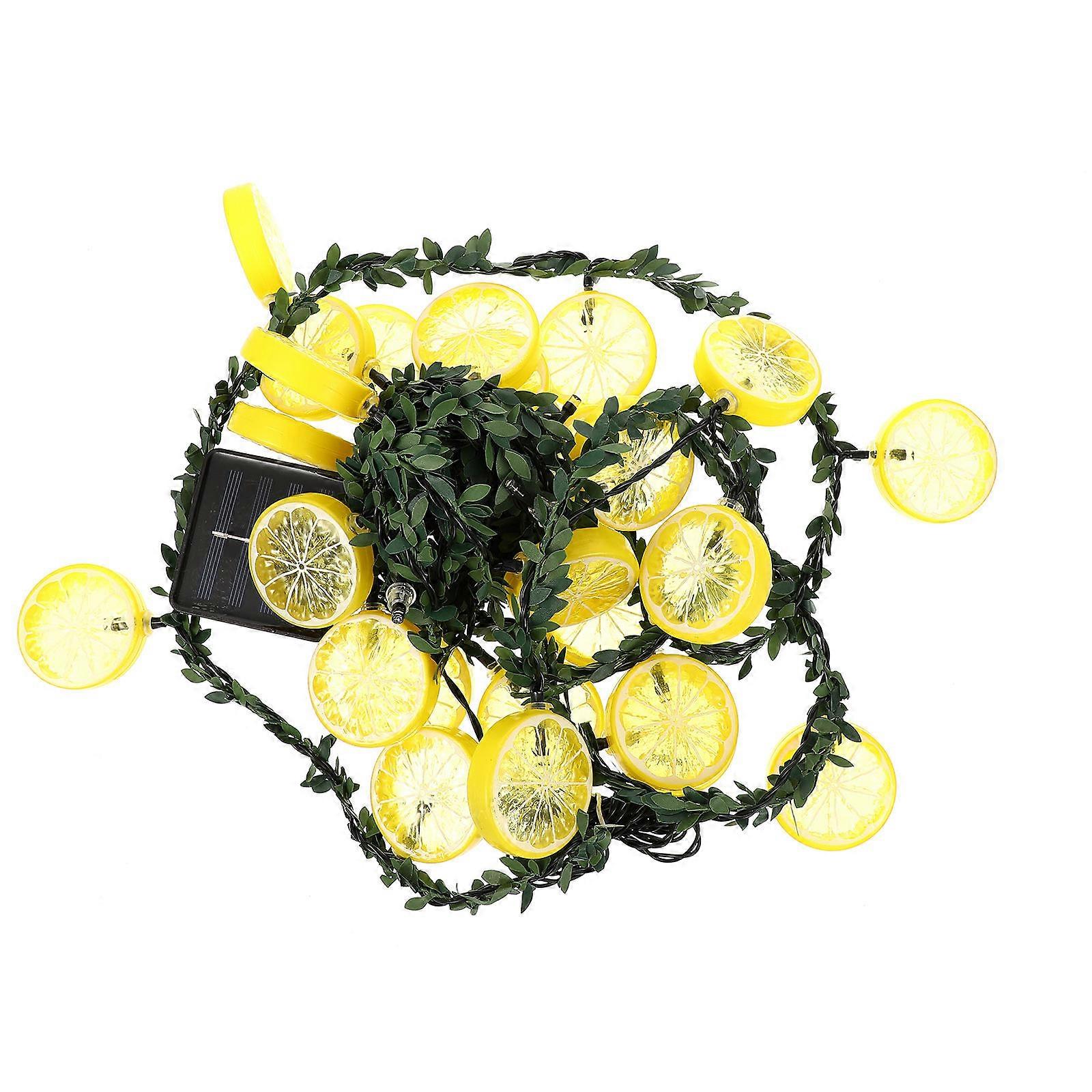 1Pc Simulated Lemon Vine Lamp String Decorative Outdoor LED Solar Light String