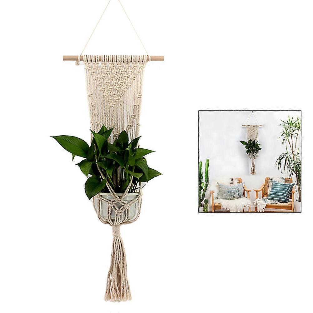 نسيج القطن المنسوج معلقة سلة نبات شماعات خمر نمط داخلي ديكور الجدار حبال قلادة