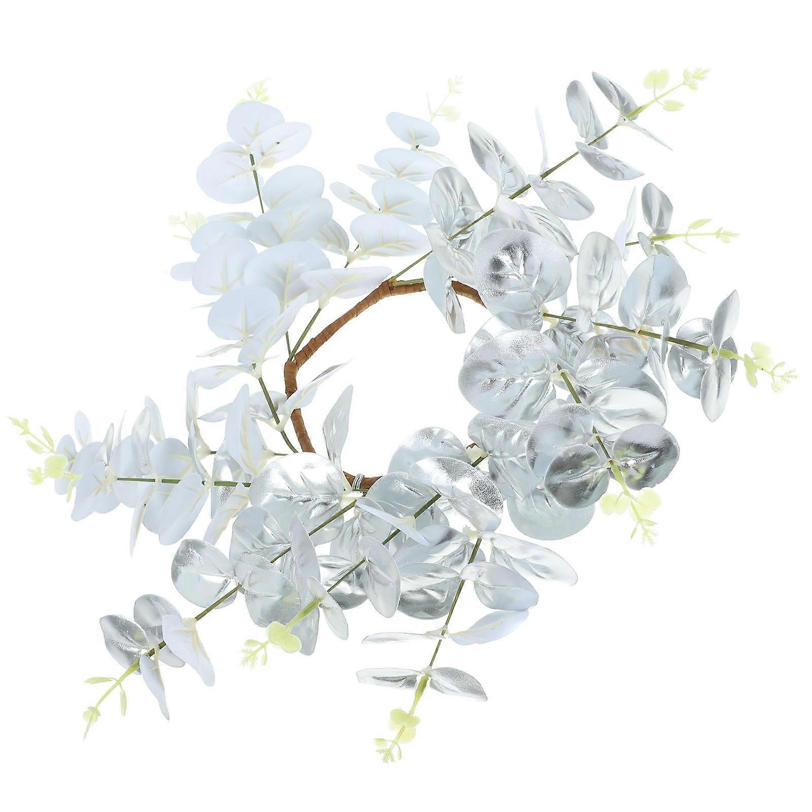 Realistic Appearance Silver Candle Garland Decoration For Family Parties 35x8cm Easy To Maintain 1Pack